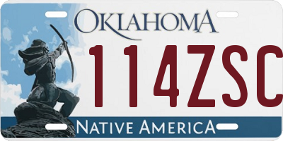 OK license plate 114ZSC