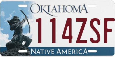 OK license plate 114ZSF