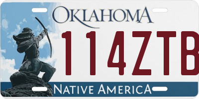 OK license plate 114ZTB