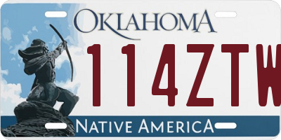 OK license plate 114ZTW