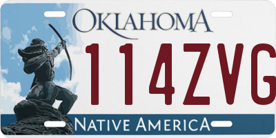 OK license plate 114ZVG