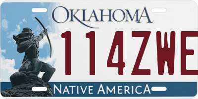 OK license plate 114ZWE