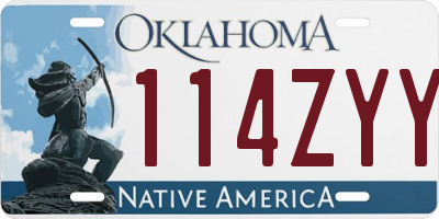 OK license plate 114ZYY