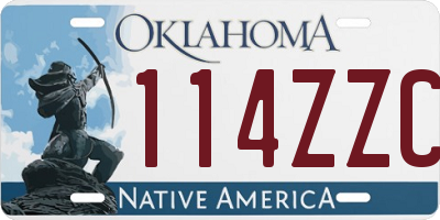 OK license plate 114ZZC
