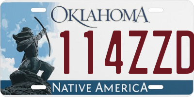OK license plate 114ZZD