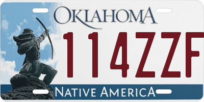 OK license plate 114ZZF
