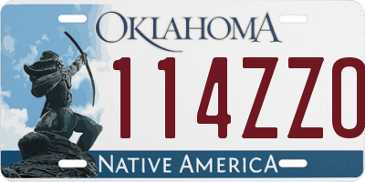 OK license plate 114ZZO