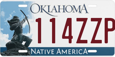 OK license plate 114ZZP