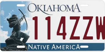 OK license plate 114ZZW