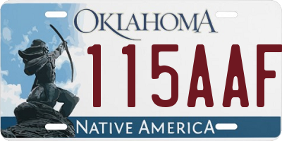 OK license plate 115AAF