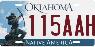 OK license plate 115AAH