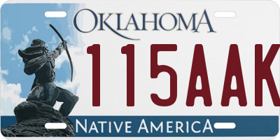 OK license plate 115AAK