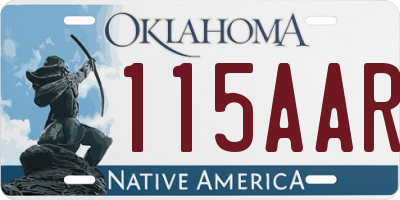 OK license plate 115AAR