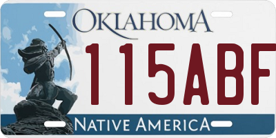 OK license plate 115ABF