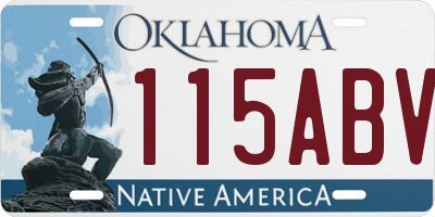 OK license plate 115ABV