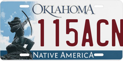 OK license plate 115ACN