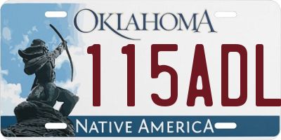 OK license plate 115ADL