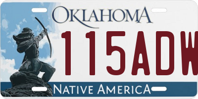 OK license plate 115ADW