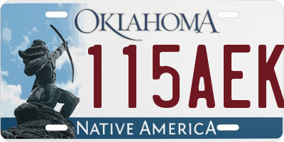 OK license plate 115AEK