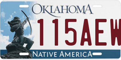 OK license plate 115AEW