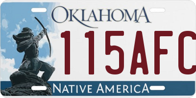 OK license plate 115AFC