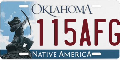 OK license plate 115AFG
