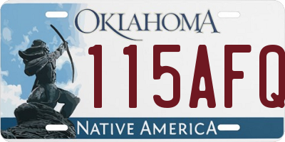 OK license plate 115AFQ