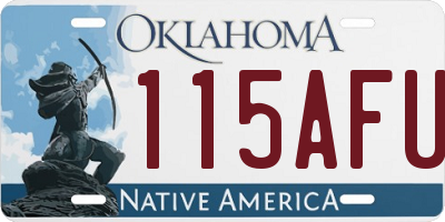 OK license plate 115AFU