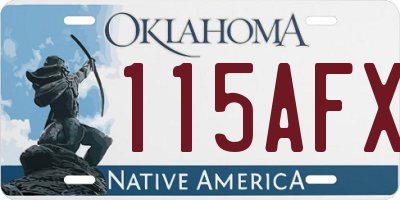 OK license plate 115AFX