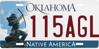 OK license plate 115AGL