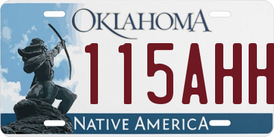 OK license plate 115AHH