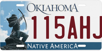 OK license plate 115AHJ