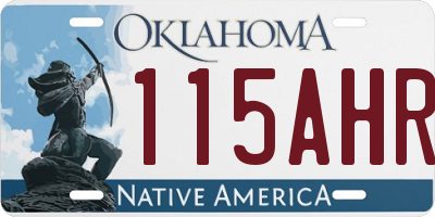 OK license plate 115AHR