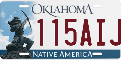 OK license plate 115AIJ