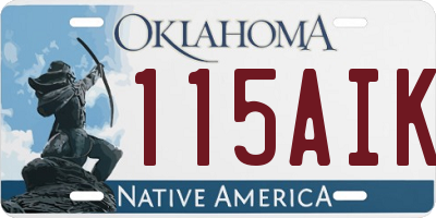 OK license plate 115AIK