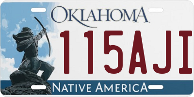 OK license plate 115AJI