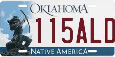 OK license plate 115ALD