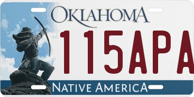 OK license plate 115APA