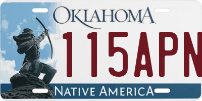 OK license plate 115APN