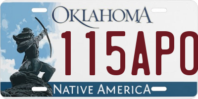 OK license plate 115APO