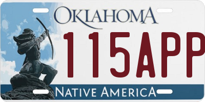 OK license plate 115APP
