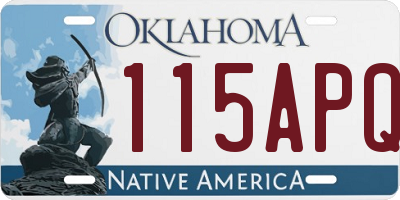 OK license plate 115APQ