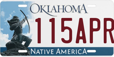OK license plate 115APR