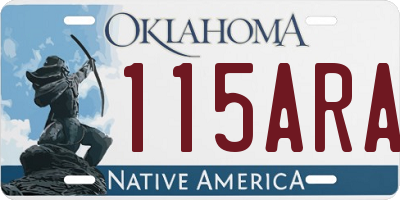 OK license plate 115ARA