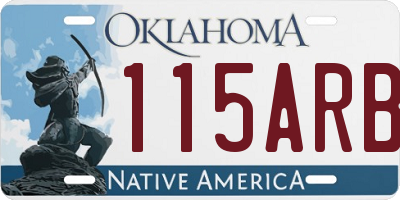 OK license plate 115ARB