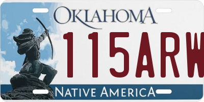 OK license plate 115ARW