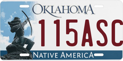 OK license plate 115ASC