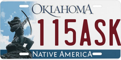 OK license plate 115ASK