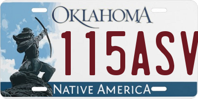 OK license plate 115ASV