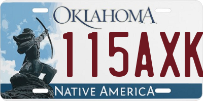 OK license plate 115AXK